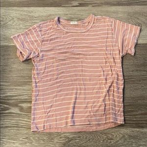 Pink and white striped t-shirt